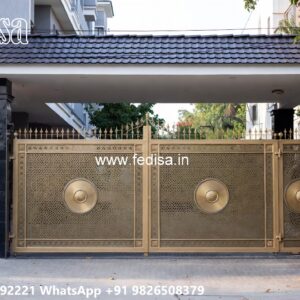 Iron Sheet Gate Design, Boundary Gate Pipe Design Main Gate Lighting In Outdoor