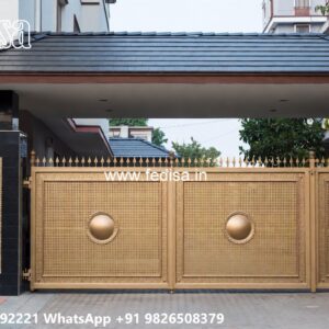 Steel Gate Design Latest, Gate With Wood Design Main Gate Lighting In Outdoor
