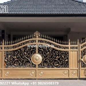 Simple Iron Gate Designs For Homes, Front Gate Design Main Gate Lighting In Outdoor