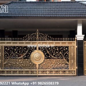 Office Gate Design, Pipe Gate Design Main Gate Lighting In Outdoor