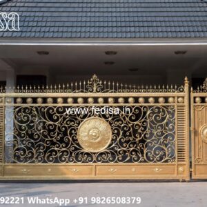 Simple Iron Gate Designs For Homes, Iron Main Gate Design Main Gate Lighting In Outdoor