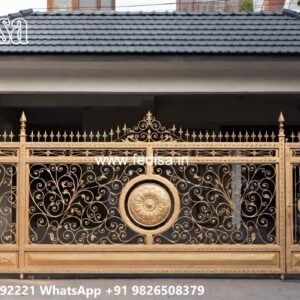 Steel Ke Gate Ki Design, Compound Gate Design Main Gate Lighting In Outdoor