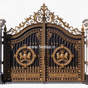 Single Steel Gate Design, Modern Steel Gate Design Main Gate Lighting In Outdoor