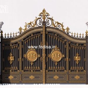 Simple Iron Gate Designs For Homes, Compound Gate Main Gate Lighting In Outdoor