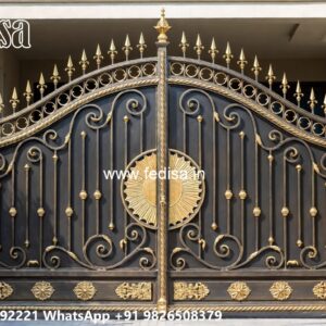 Lightweight Gate Design, Stainless Gate Design Main Gate Lighting In Outdoor