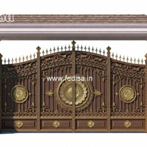 Single Steel Gate Design, Compound Wall Gate Main Gate Lighting In Outdoor