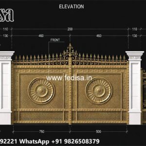 Lightweight Gate Design, Front Gate Design Iron Main Gate Lighting In Outdoor