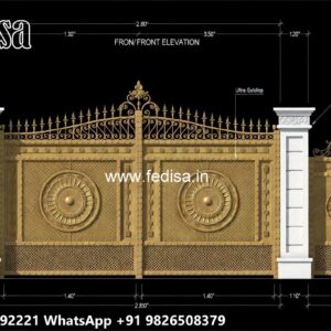 Single Steel Gate Design, New Gate Design 2026 Main Gate Lighting In Outdoor