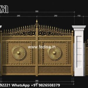 Simple Iron Gate Designs For Homes, Compound Wall Gate Design Main Gate Lighting In Outdoor