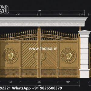 Small Main Gate Design, Latest Main Sliding Gate Designs For House Main Gate Lighting In Outdoor