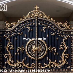 Small Main Gate Design, Boundary Grill Design Main Gate Lighting In Outdoor