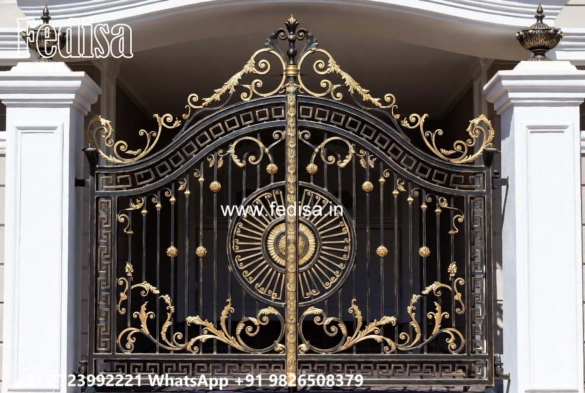 Office Gate Design, Boundary Wall Grill Design Main Gate Lighting In Outdoor