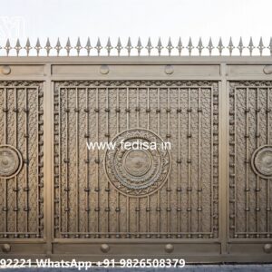 Single Steel Gate Design, Laser Cutting Gate Main Gate Lighting In Outdoor