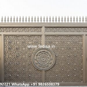 Simple Iron Gate Designs For Homes, Iron Fence Designs Main Gate Lighting In Outdoor