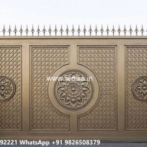 Lightweight Gate Design, Modern Iron Gate Design Main Gate Lighting In Outdoor
