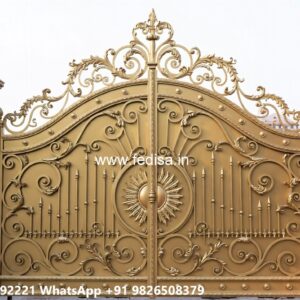 Simple Iron Gate Designs For Homes, Gi Gate Design Main Gate Lighting In Outdoor
