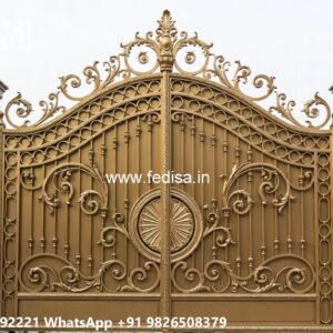Office Gate Design, Aluminum Gate Design Main Gate Lighting In Outdoor