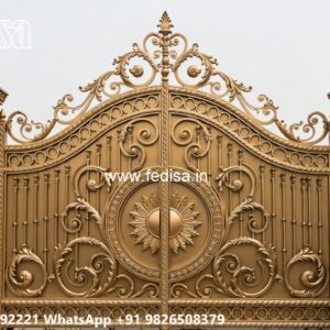 Office Gate Design, Round Gate Design Main Gate Lighting In Outdoor