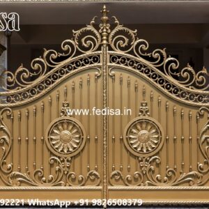 Main Gate Design 2039, Iron Pipe Gate Design Main Gate Lighting In Outdoor