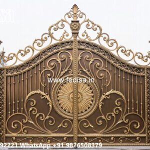 Office Gate Design, Gi Pipe Gate Design Main Gate Lighting In Outdoor