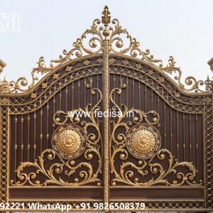 Main Gate Design 2040, Main Gate Design Iron Pipe Main Gate Lighting In Outdoor