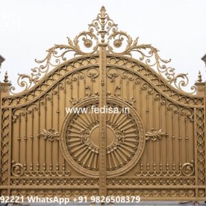 Small Main Gate Design, Fabrication Gate Design Main Gate Lighting In Outdoor