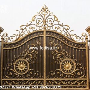 Office Gate Design, Front Gate Design Steel Main Gate Lighting In Outdoor