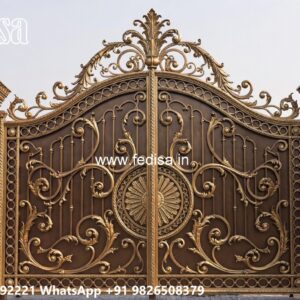 Single Steel Gate Design, Simple Gate Design 2026 Main Gate Lighting In Outdoor