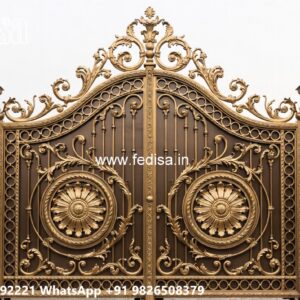 Single Steel Gate Design, Iron Grill Gate Design Main Gate Lighting In Outdoor