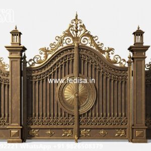 Lightweight Gate Design, Iron Railing Design For Boundary Wall Main Gate Lighting In Outdoor