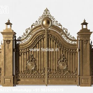 Main Gate Design 2053, Compound Wall Grill Main Gate Lighting In Outdoor