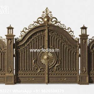 Lightweight Gate Design, Steel Get Dijain Main Gate Lighting In Outdoor