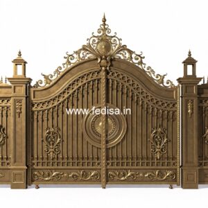 Mane Gate Design, Fancy Steel Gate Design Main Gate Lighting In Outdoor