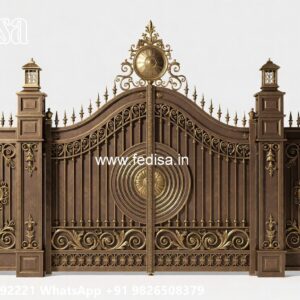 Compound Wall Gate Price, Traditional Gate Design Main Gate Lighting In Outdoor