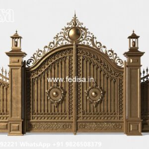 Security Gate Design, Modern Fence Gate Design Main Gate Lighting In Outdoor