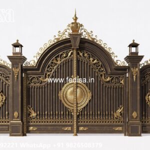 Steel Ke Gate Ki Design, Sliding Grill Gate Main Gate Lighting In Outdoor