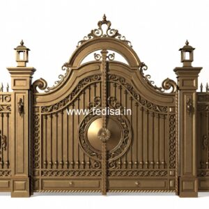Compound Wall Gate Price, Double Gate Design For Home Main Gate Lighting In Outdoor