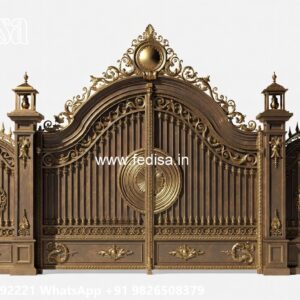 Main Gate Design 2059, Iron Gate Design Single Door Main Gate Lighting In Outdoor