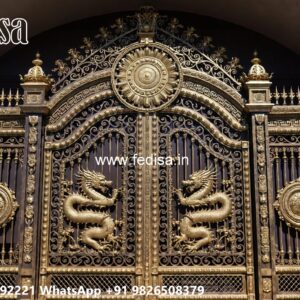 Lightweight Gate Design, Exterior Gate Design Main Gate Lighting In Outdoor