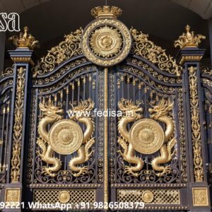 Office Gate Design, Simple Metal Gate Design Main Gate Lighting In Outdoor