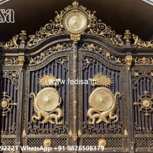 Lightweight Gate Design, 8 Feet Main Gate Design Main Gate Lighting In Outdoor