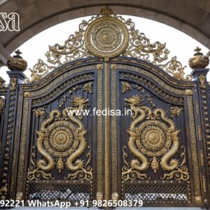 Office Gate Design, Lohe Ke Pipe Gate Main Gate Lighting In Outdoor