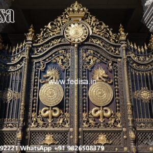 Main Gate Design 2066, Brick And Wrought Iron Fence Designs Main Gate Lighting In Outdoor