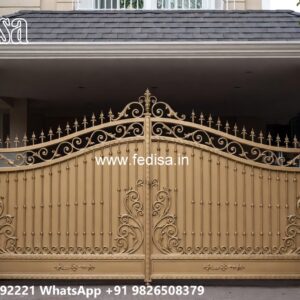 Single Steel Gate Design, Best Sliding Gate Design Main Gate Lighting In Outdoor
