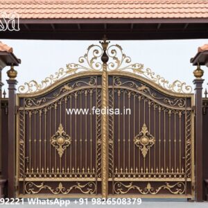 Single Steel Gate Design, Simple Grill Gate Main Gate Lighting In Outdoor