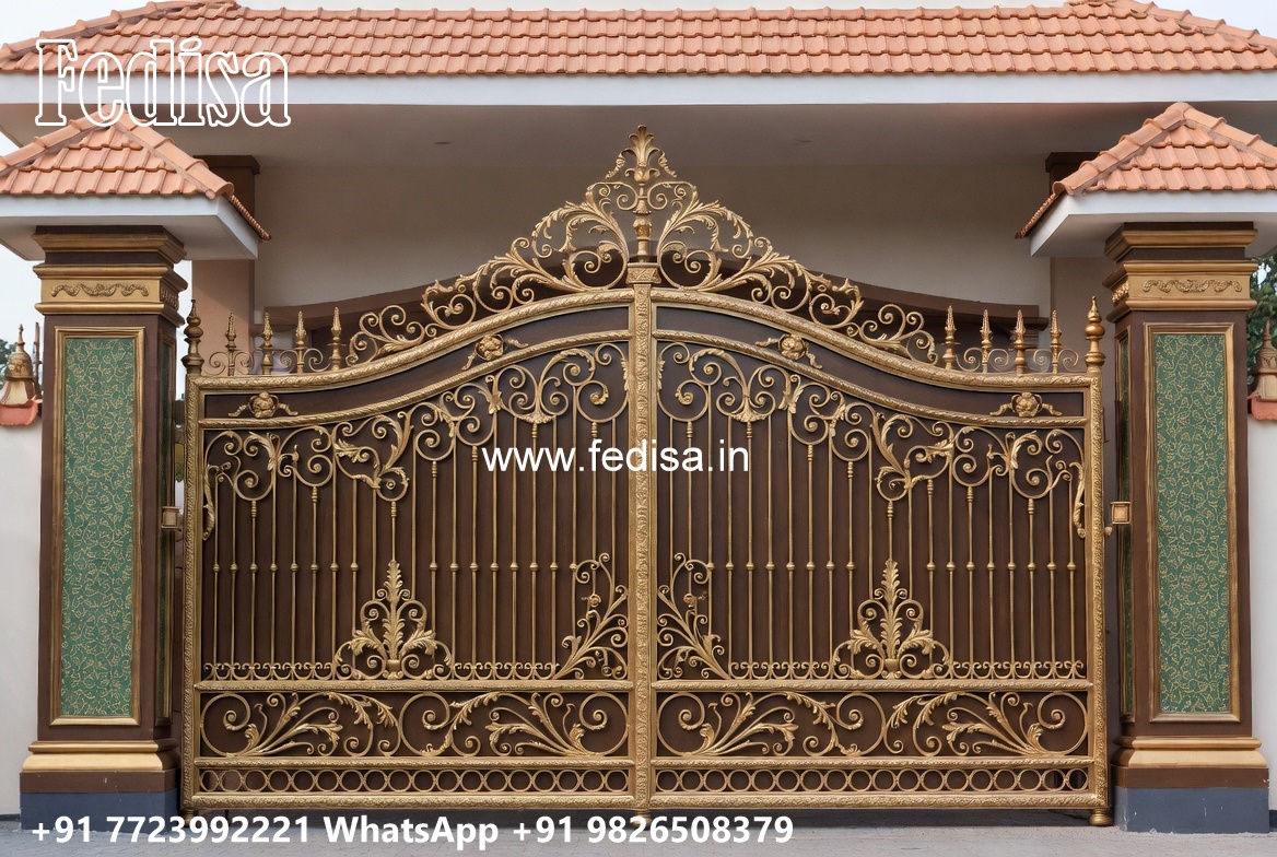 Simple Iron Gate Designs For Homes, Ss Sliding Gate Design Main Gate Lighting In Outdoor