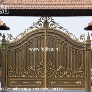 Mane Gate Design, Loha Main Gate Design Main Gate Lighting In Outdoor
