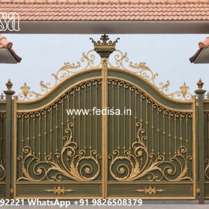 Single Steel Gate Design, Single Gate Design Steel Main Gate Lighting In Outdoor