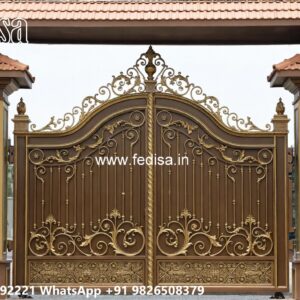 Single Steel Gate Design, Kothi Gate Design Main Gate Lighting In Outdoor