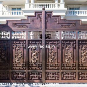 Simple Iron Gate Designs For Homes, Fancy Main Gate Design Main Gate Lighting In Outdoor
